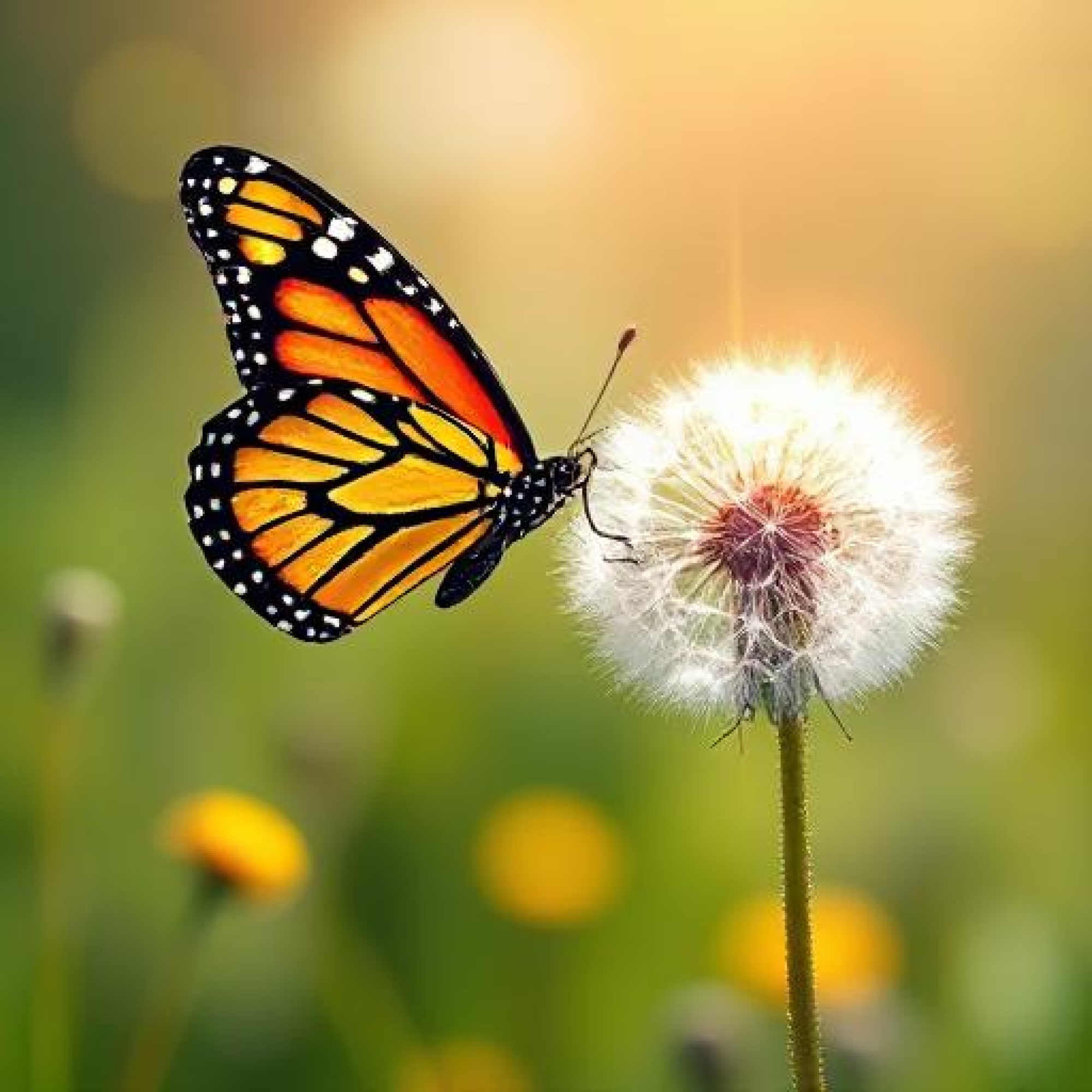 Butterfly landing on flower